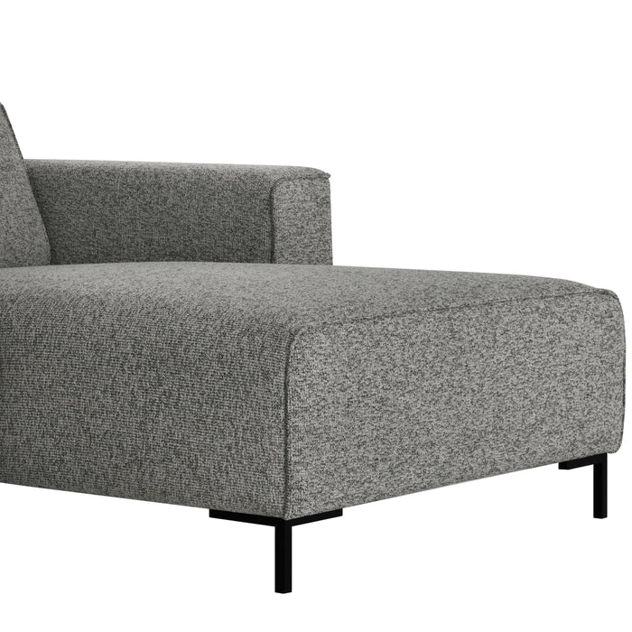 by fonQ Loft Hoekbank met Chaise Longue Links - Chenille Melange - Steengrijs