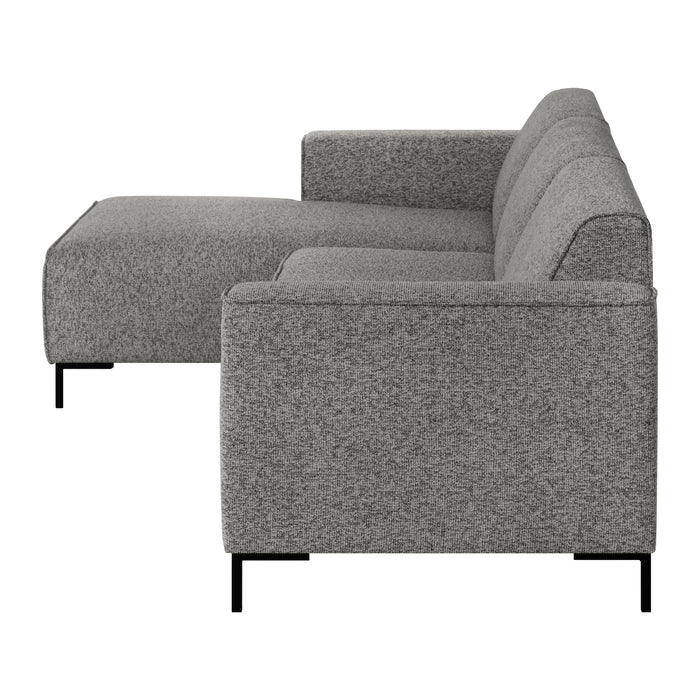 by fonQ Loft Hoekbank met Chaise Longue Links - Chenille Melange - Steengrijs