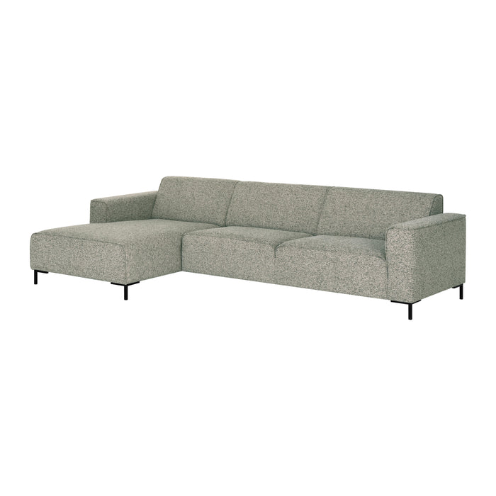 by fonQ Loft Hoekbank met Chaise Longue Links - Chenille Melange - Mintgroen