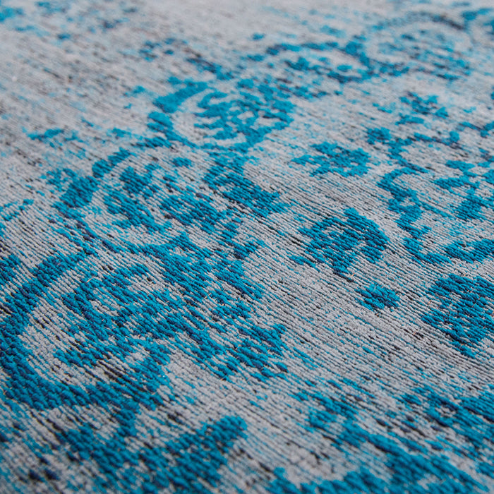 Louis de Poortere Medallion Fading World Vloerkleed 80 x 150 cm - Grey Turquoise