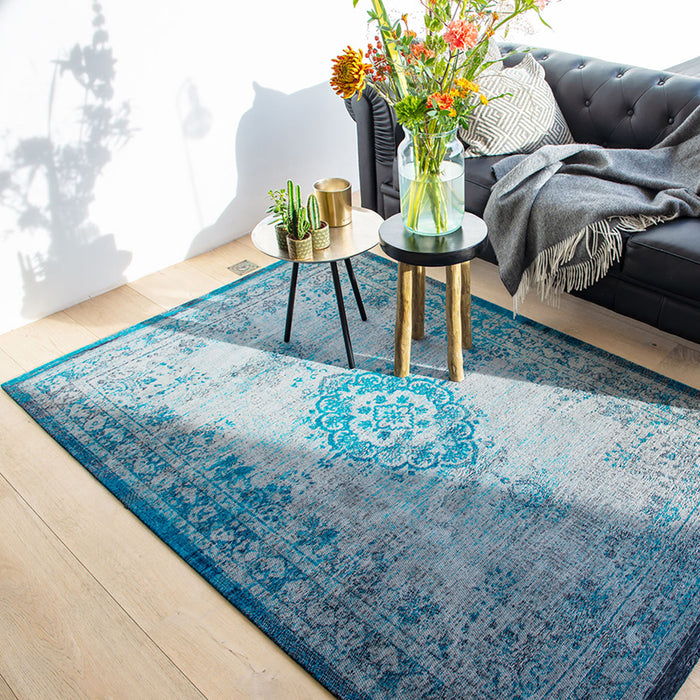 Louis de Poortere Medallion Fading World Vloerkleed 240 x 340 cm - Grey Turquoise
