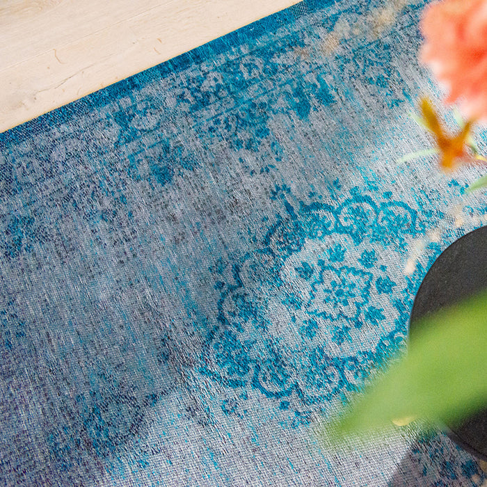 Louis de Poortere Medallion Fading World Vloerkleed 240 x 340 cm - Grey Turquoise
