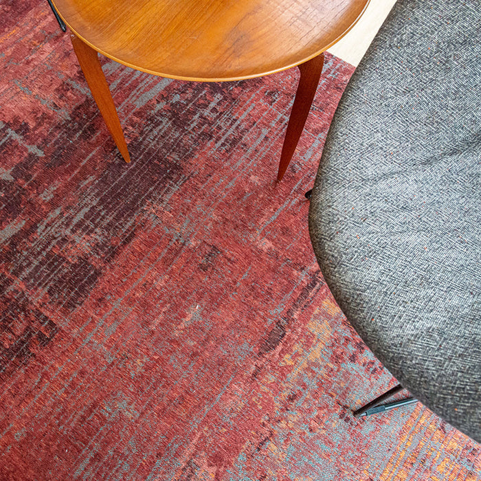 Louis de Poortere Streaks Vloerkleed Ø 140 cm - Nassau Red