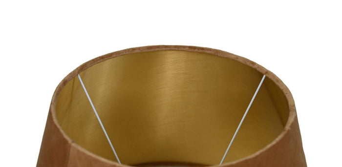 HSM Collection-Ronde Lampenkap Conisch-ø28-ø40x25-Beige|Goud-Stof