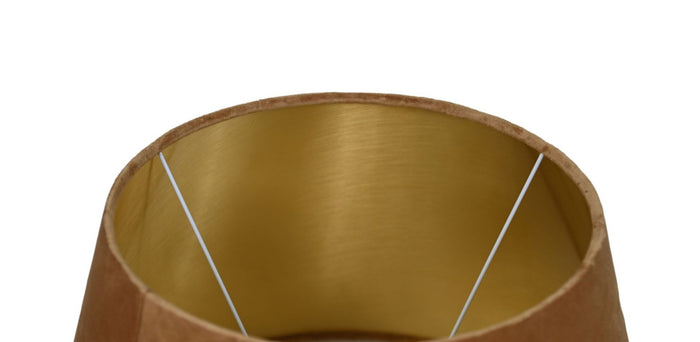 HSM Collection-Ronde Lampenkap Conisch-ø28-ø40x25-Beige|Goud-Stof
