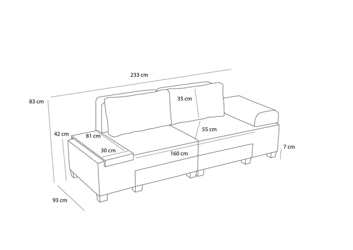 Kalune Design 3-zitsslaapbank Perenna linnen