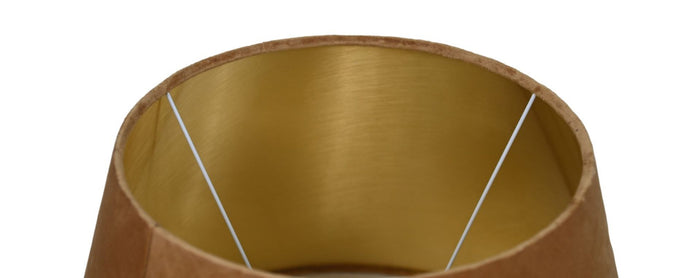 HSM Collection-Ronde Lampenkap Conisch-ø35-ø52x32-Beige|Goud-Stof