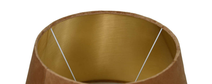 HSM Collection-Ronde Lampenkap Conisch-ø35-ø52x32-Beige|Goud-Stof