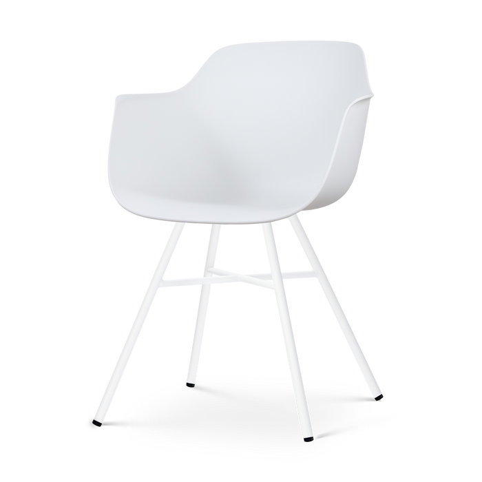 Nolon Noa-Puk Kunststof Tuinstoel Wit - Wit Onderstel