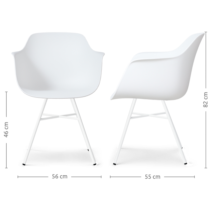 Nolon Noa-Puk Kunststof Tuinstoel Wit - Wit Onderstel