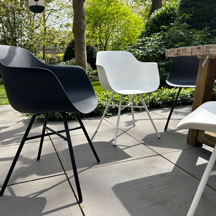 Nolon Noa-Puk Kunststof Tuinstoel Wit - Wit Onderstel