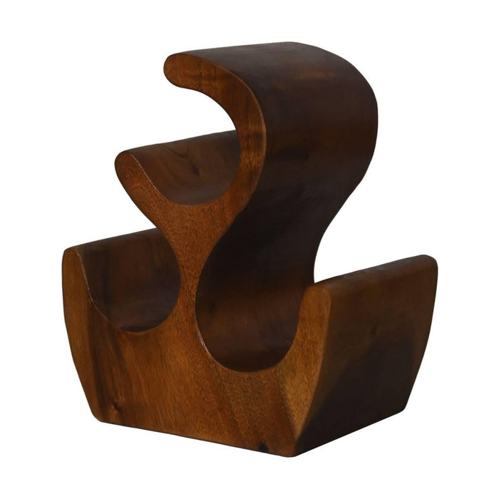 HSM Collection-Staand Wijnrek Vins 3 Flessen-25x18x31-Bruin-Munggur