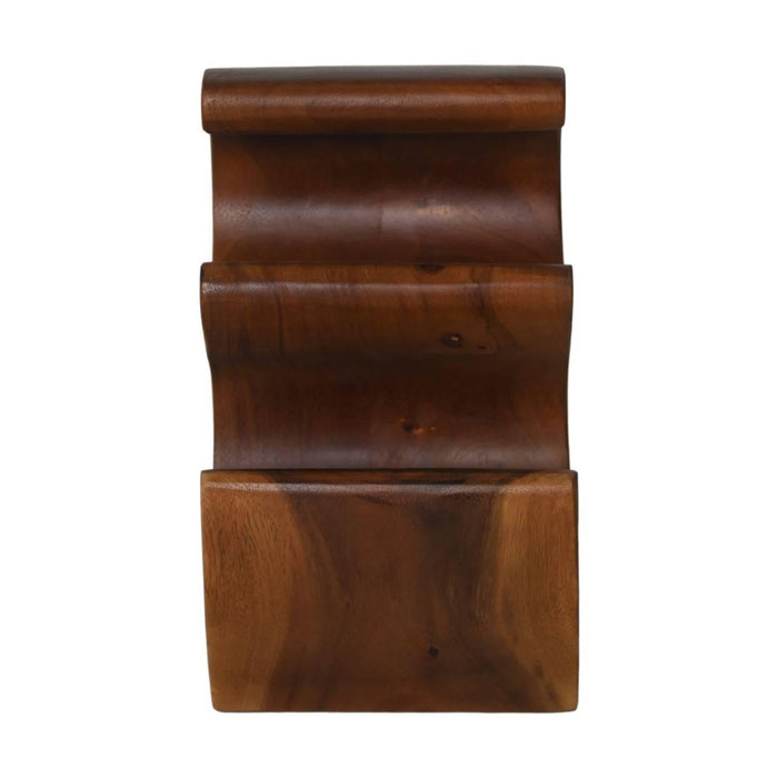 HSM Collection-Staand Wijnrek Vins 3 Flessen-25x18x31-Bruin-Munggur