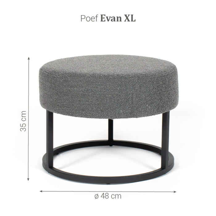 DOK 2 - Poef Evan Extra Large - Grijs