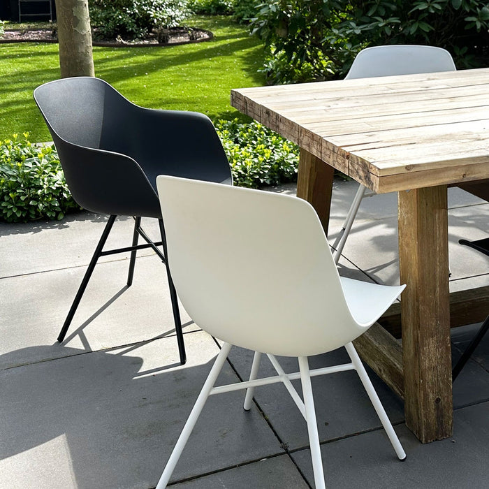 Nolon Noa-Pip Kunststof Tuinstoel Wit - Wit Onderstel