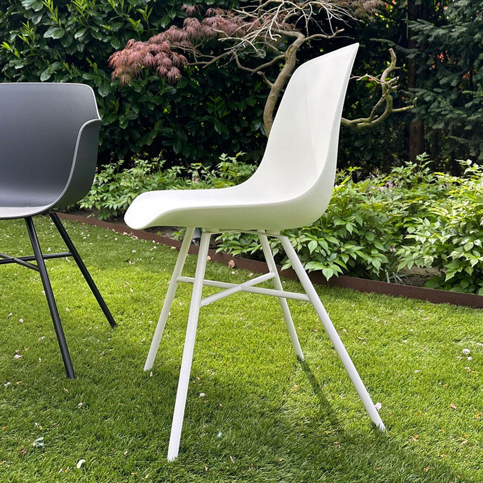 Nolon Noa-Pip Kunststof Tuinstoel Wit - Wit Onderstel