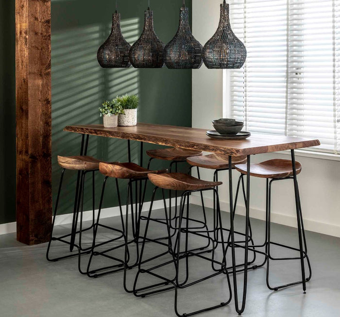 AnLi Style Barstoel hout ergo - Massief acacia - set van 4
