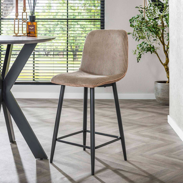 AnLi Style Barstoel Rib - Rock zand - set van 2