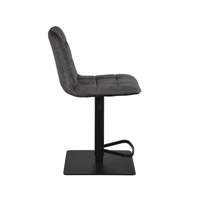 LABEL51 - Barkruk Juul - Antraciet Velours - Zwart Metaal