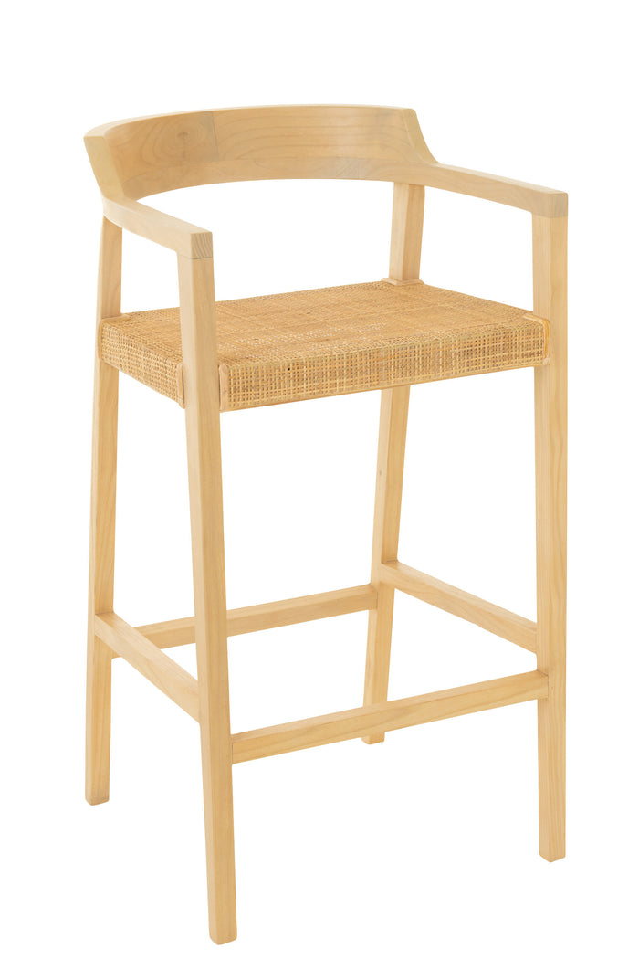 J-line - Barstoel Emma Teakhout Naturel - 55x53x100cm