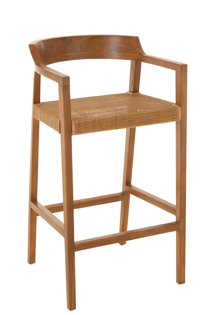 J-line - Barstoel Emma Teakhout Bruin - 55x53x100cm