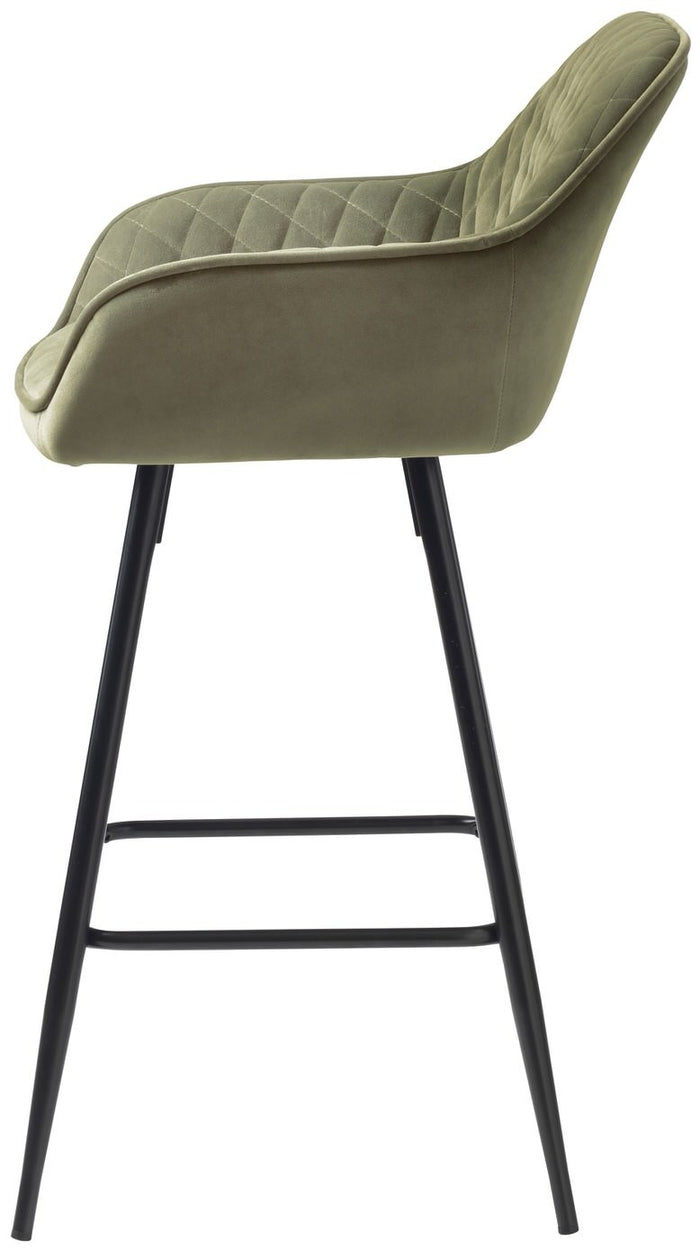 Hygge Interiors Miltona Counter Stoel Velvet Olijfgroen