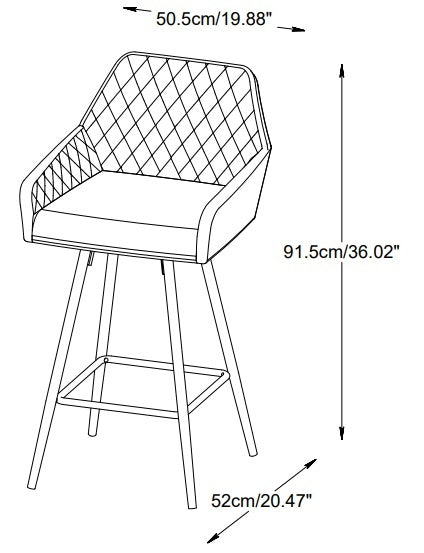 Hygge Interiors Miltona Counter Stoel Velvet Olijfgroen