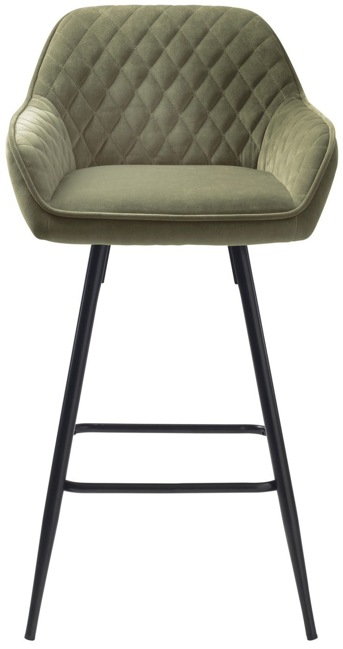 Hygge Interiors Miltona Counter Stoel Velvet Olijfgroen