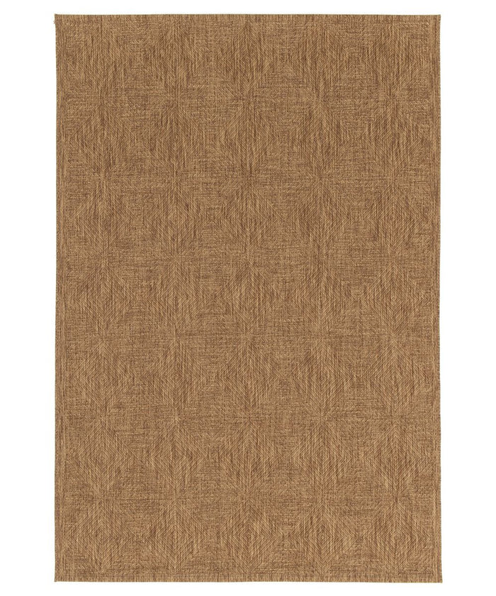 Tapeso Buitenkleed ruiten - Twill Parquet bruin - 200x290 cm