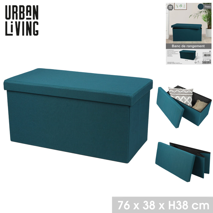 Urban Living poef|hocker|opbergbox - grijs - mdf - 76 x 38 x 38 cm