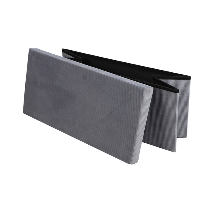 Urban Living poef|hocker|opbergbox - grijs - mdf - 76 x 38 x 38 cm