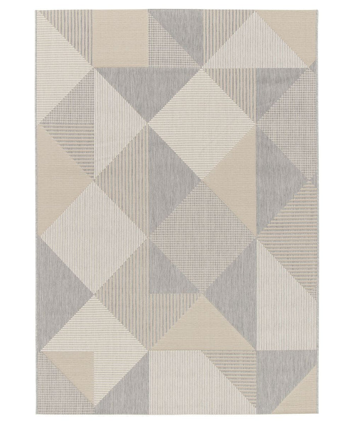 Tapeso Buitenkleed ruiten - Verdance Mesa grijs|beige - 160x230 cm
