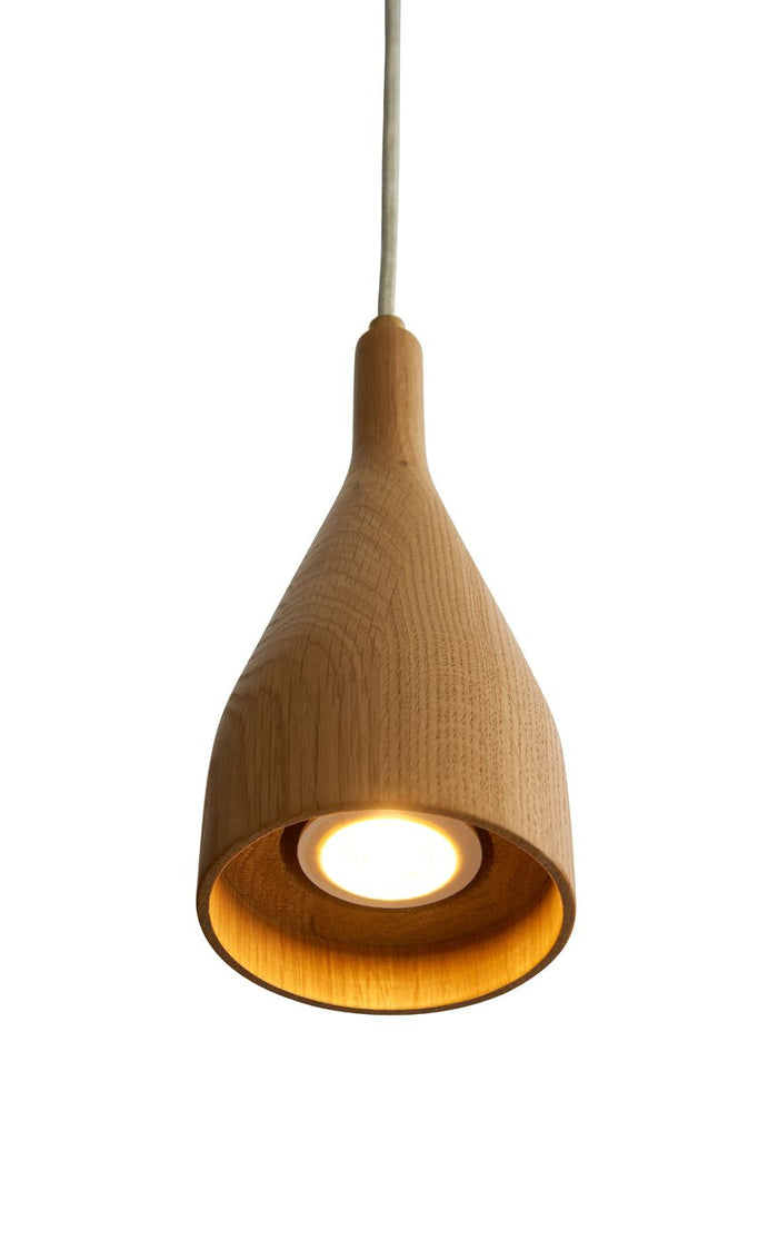 Timber hanglamp medium Ø10 wit essen