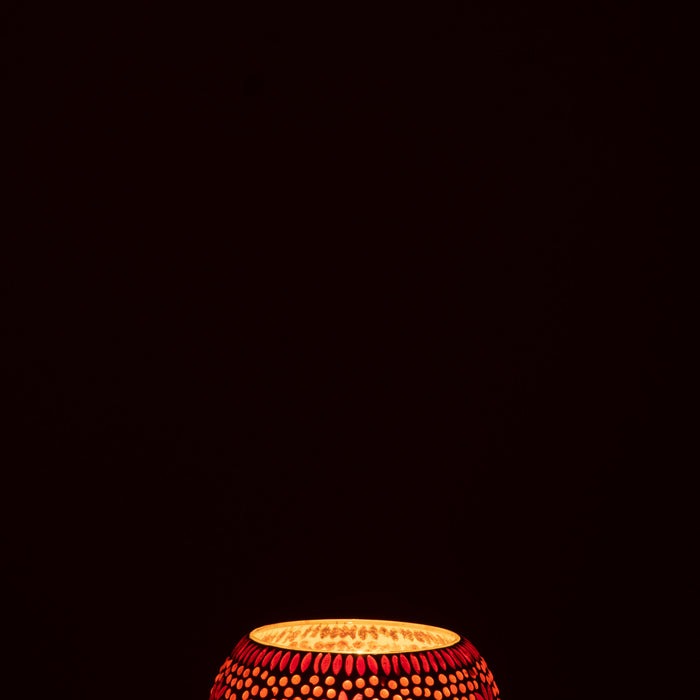 J-Line kaarshouder Bram - glas - rood - large - 2 stuks