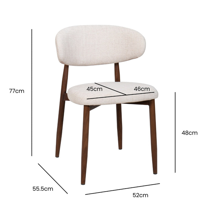 DÉJA Living - Eetkamerstoel Greige|Naturel - Skara - Set van 2