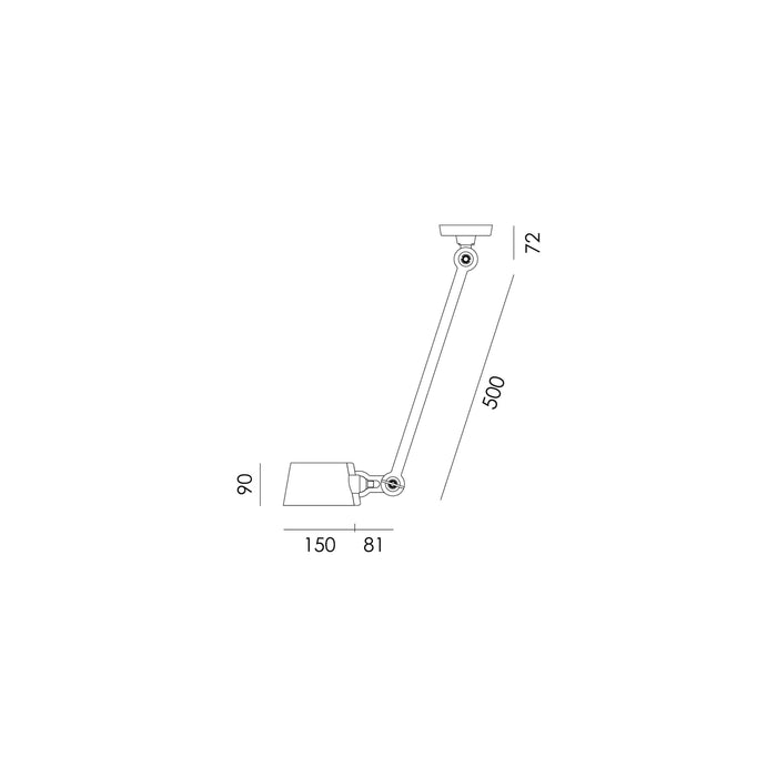 Bolt Sidefit 1 Arm plafondlamp install Striking Orange