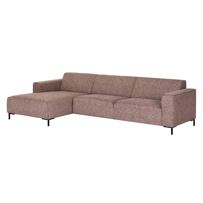 by fonQ Loft Hoekbank met Chaise Longue Links - Chenille Melange - Blush