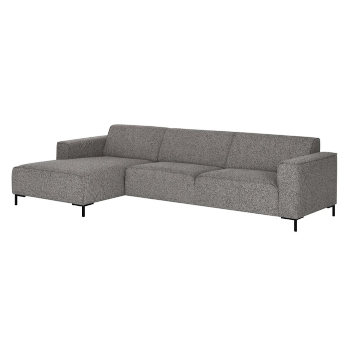 by fonQ Loft Hoekbank met Chaise Longue Links - Chenille Melange - Steengrijs