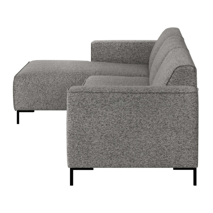 by fonQ Loft Hoekbank met Chaise Longue Links - Chenille Melange - Steengrijs