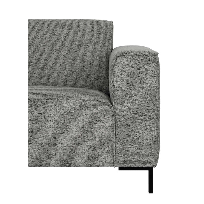 by fonQ Loft Hoekbank met Chaise Longue Links - Chenille Melange - Steengrijs