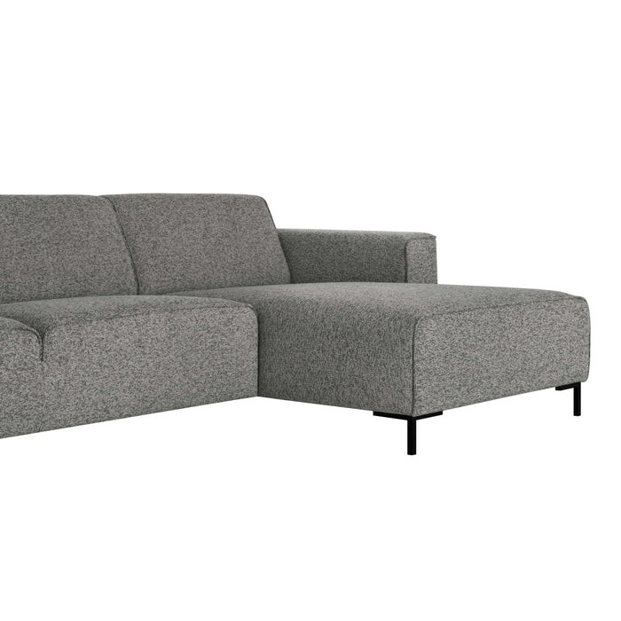 by fonQ Loft Hoekbank met Chaise Longue Links - Chenille Melange - Steengrijs