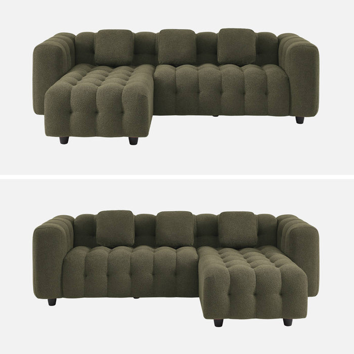 sweeek - Verstelbare hoekbank, boucléstof