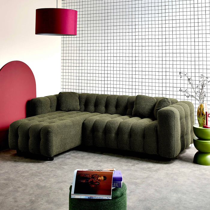 sweeek - Verstelbare hoekbank, boucléstof