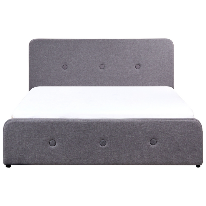 Beliani-RENNES -Bed met opbergruimte-Donkergrijs-160x200 cm-Polyester