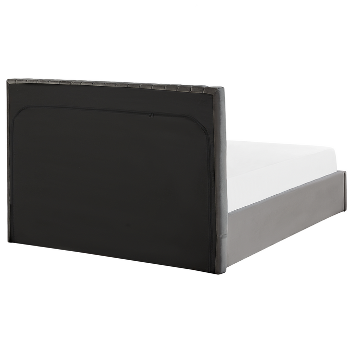 Beliani - VION - Bed met opbergruimte - Grijs - 140 x 200 cm - Fluweel