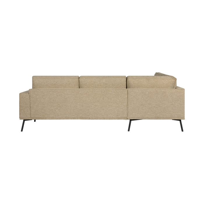 Hoekbank Alford - Beige - Textiel - 260x85x208cm (BxHxD)