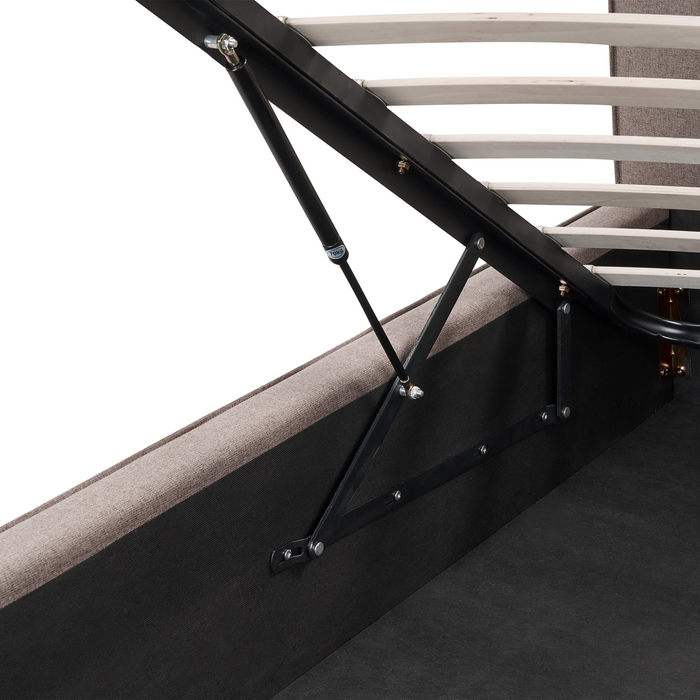 Beliani - MOISSAC - Bed - Taupe - 180 x 200 cm - Polyester