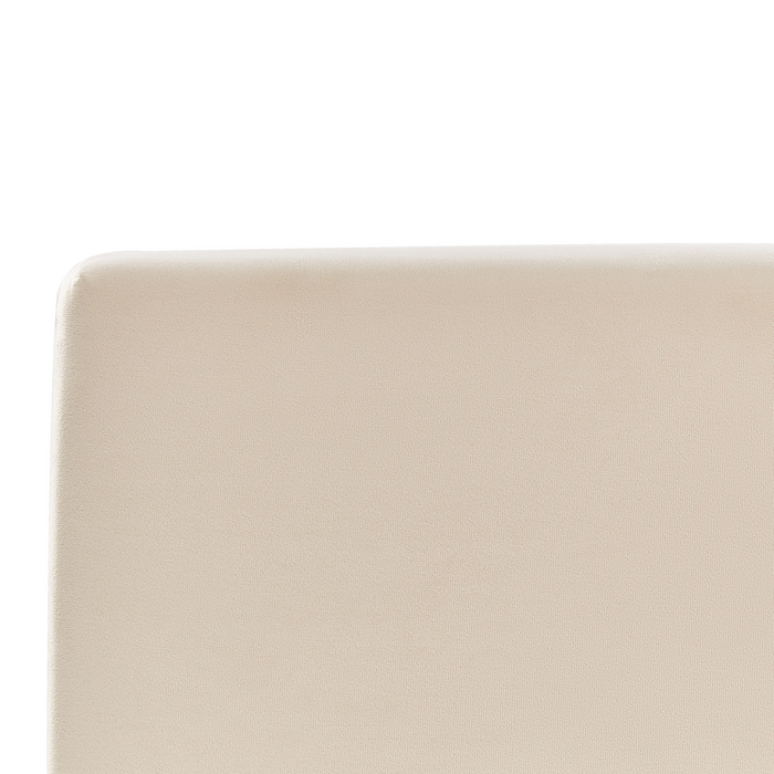 Beliani - BOUSSE - Boxspring - Lichtbeige - 140 x 200 cm - Fluweel
