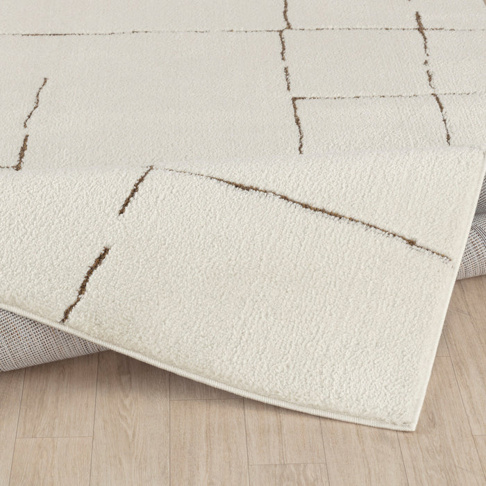 by fonQ Stribb Vloerkleed 160 x 213 cm - Latte