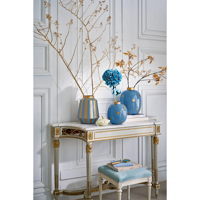 Pip Studio Vaas Stripes - van Metaal - Navy| Goud - 24x29cm